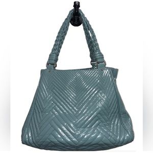 COLE HAAN LEATHER "LAURY" LARGE TOTE SATCHEL HANDBAG DUSTY SKY BLUE $425 Retail